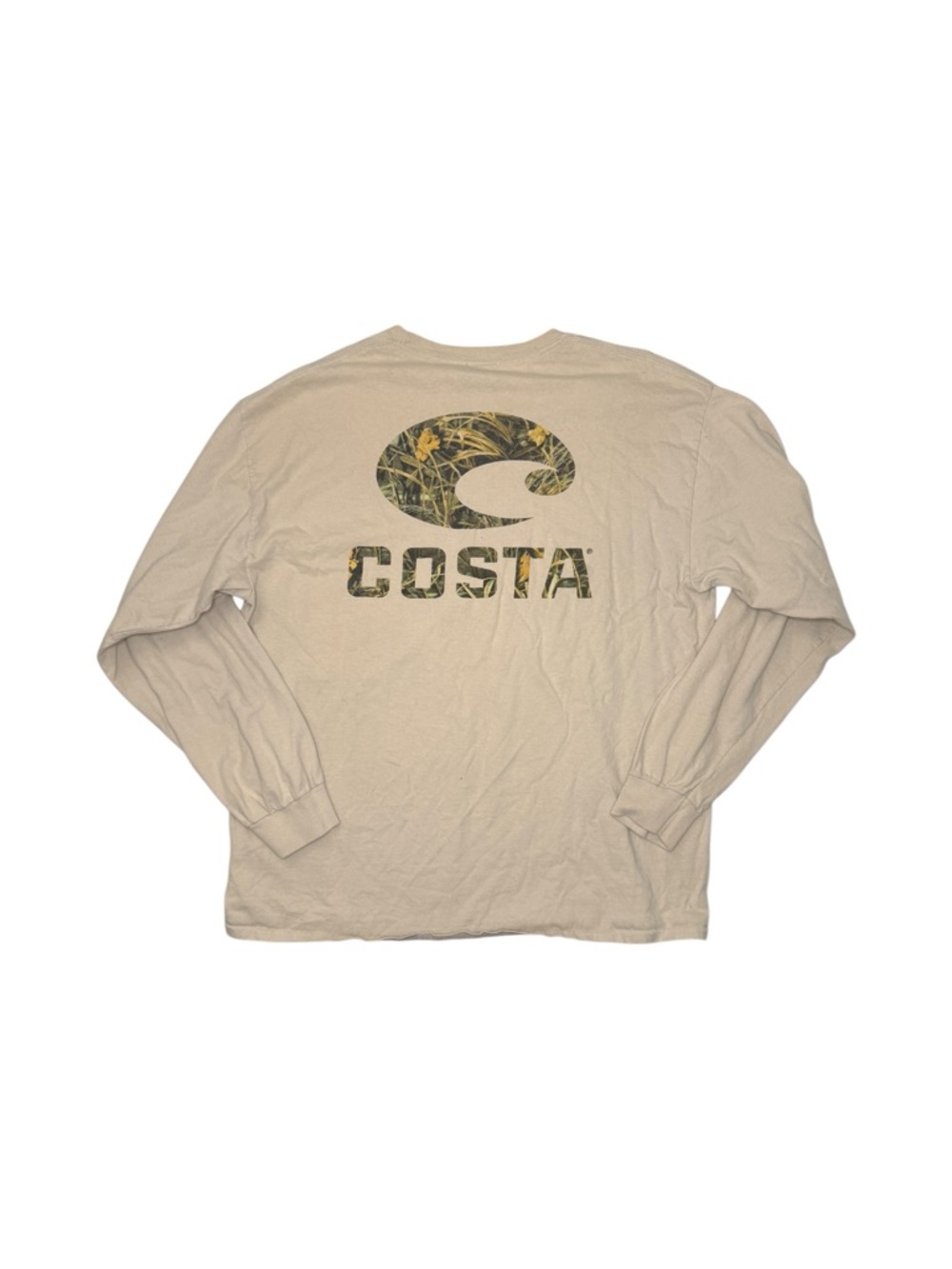Costa Tan Camo Logo Long Sleeve Tee Shirt Men's Size XL
